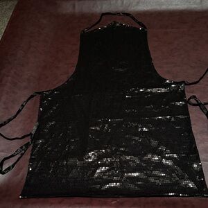 Sequin Apron with Drape Neck